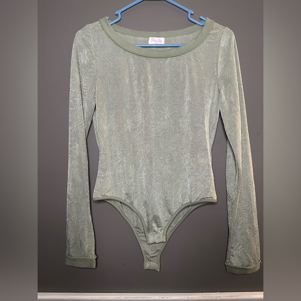 Pink Lily Olive Green Knit Top